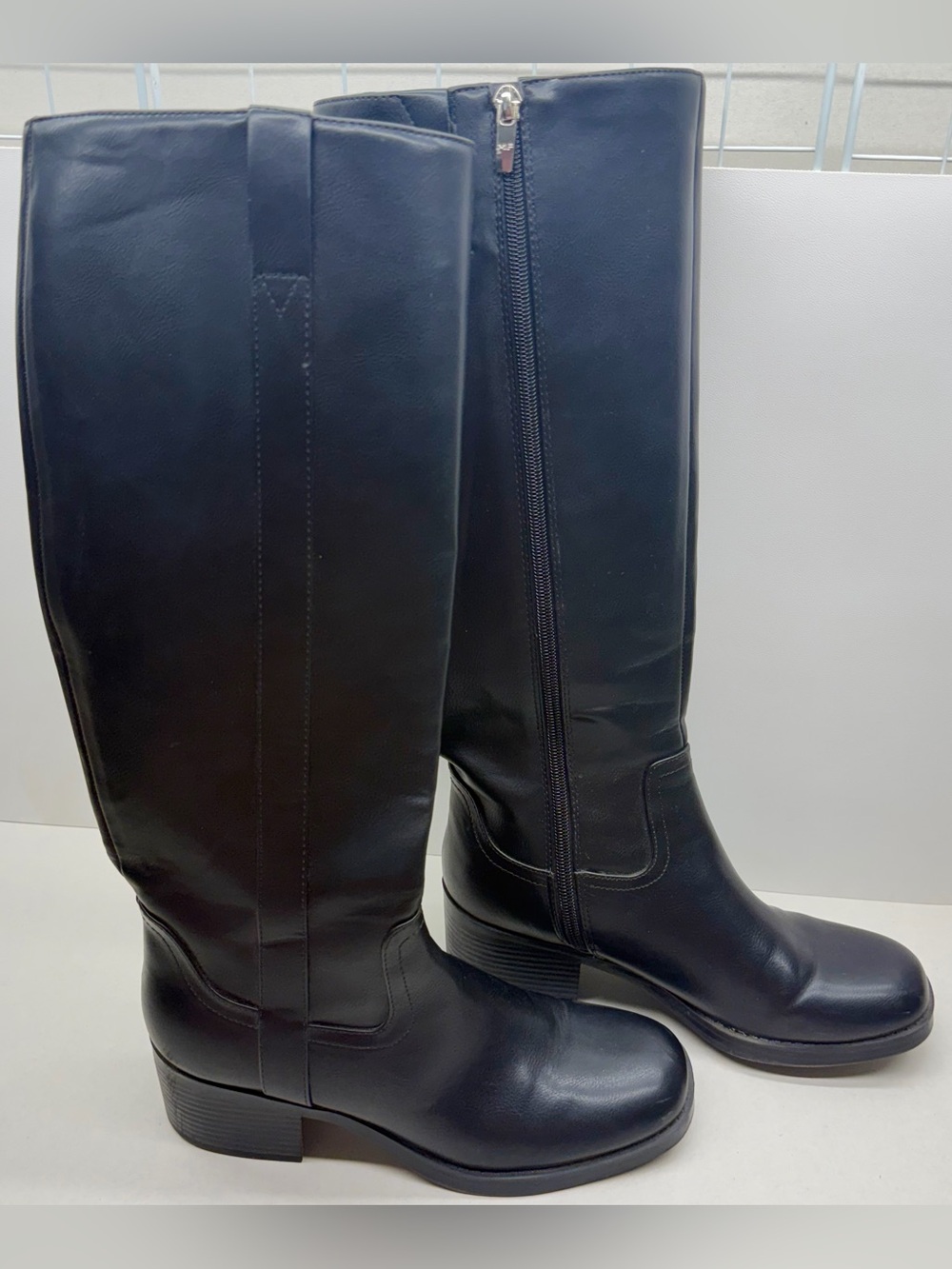 Marc Fisher Classic Tall Leather Riding Boots - Black
